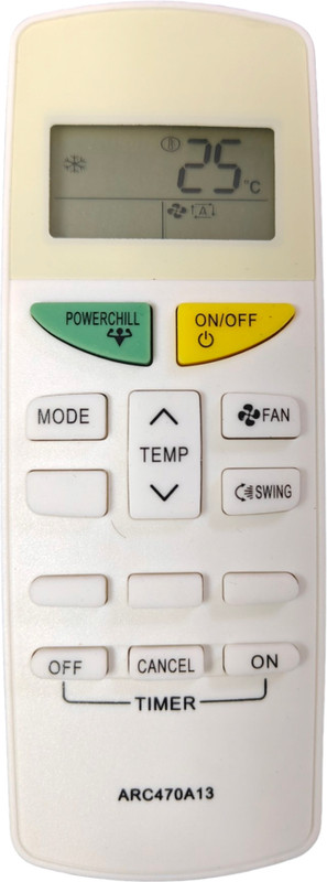 EHOP ARC470A13 Compatible Comote Control for  AC AC-132k Daikin Remote Controller(White)