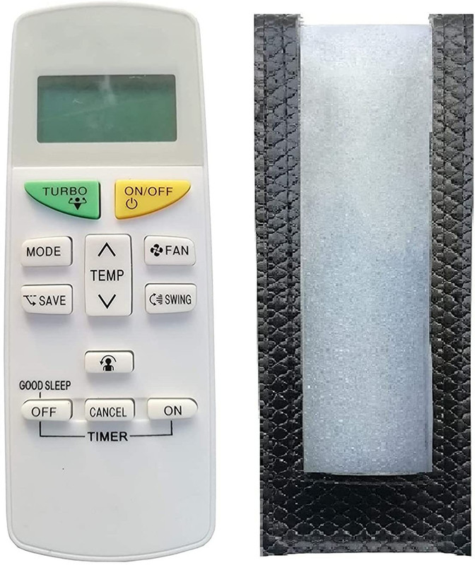 BhalTech VE-131 PU Leather Case Cover Perfect Fitting Specially Designed Fully Protective Remote (Only Remote Cover) Pls Check Your Remote Dimensions Compatible Haier AC Remote Controller(Black)