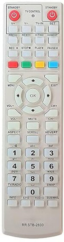 J.K. WEBSHOP Remote Control Compatible for Willett Set Top Box (EXACTLY SAME REMOTE WILL ONLY WORK) Remote Controller(White)
