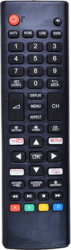 RESORB LED 493 Compatible Remote Control for Crown Smart TV Remote Control for Crown Smart LED LCD Television Remote Controller(Black)