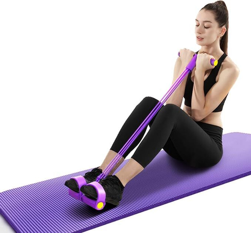 Bonum Cutiq Pull Reducer Training Bands Rubber 4 Tubes Body Pedal Exerciser Yoga Band Resistance Tube(Multicolor)