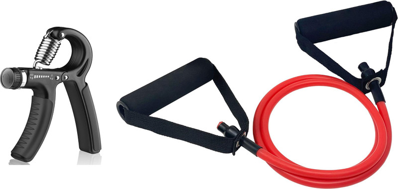 SERVEUTTAM Resistance tube with palm exerciser hand gripper Resistance Tube(Multicolor)
