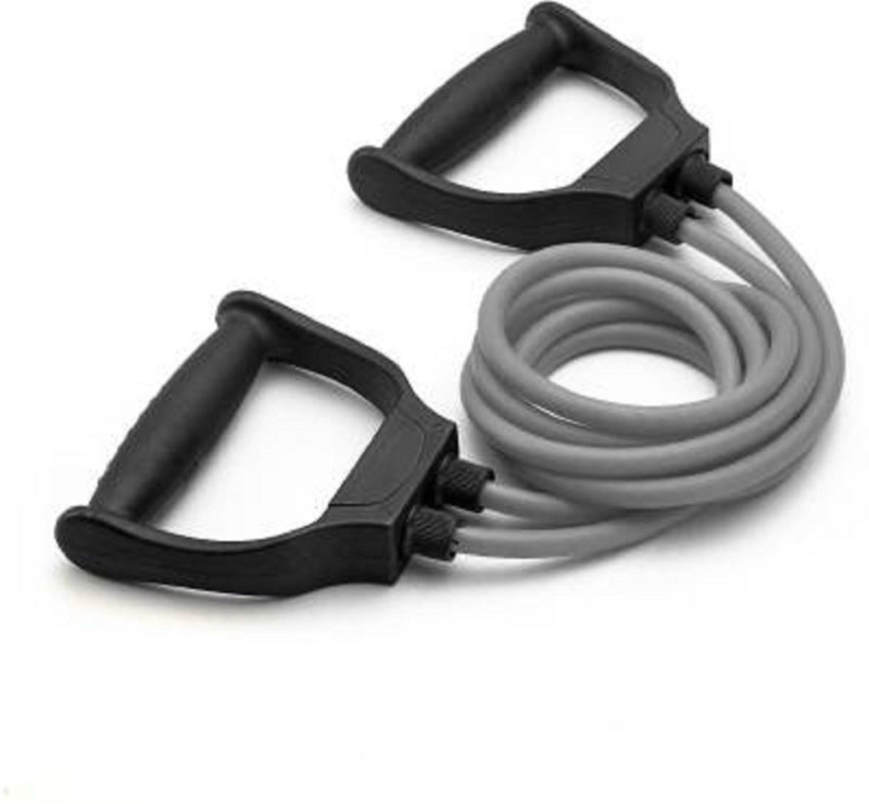 JOJO NATION Resistance Band Toning Tube with D Handle for Exercise Workout, Double Resistance Resistance Tube(Grey, Black)