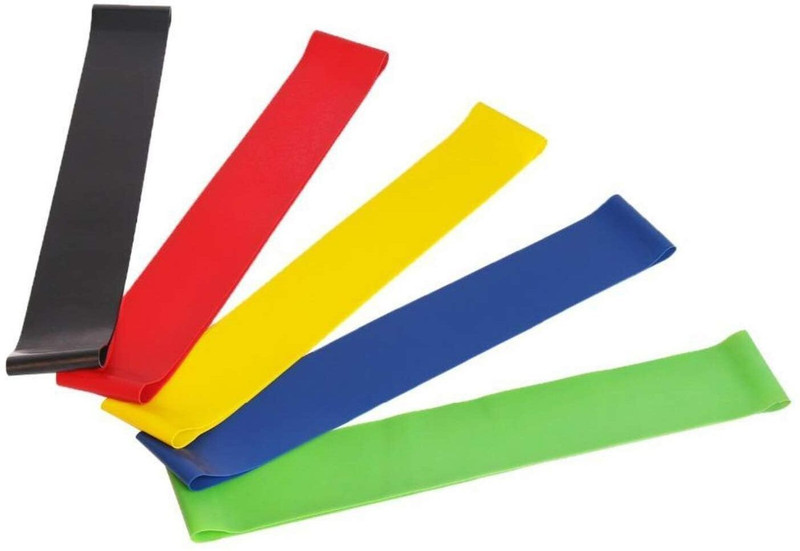 dff Rubber Band Workout Loops - 5pcs Latex Yoga Gym Strength Training Bands Resistance Tube(Multicolor)