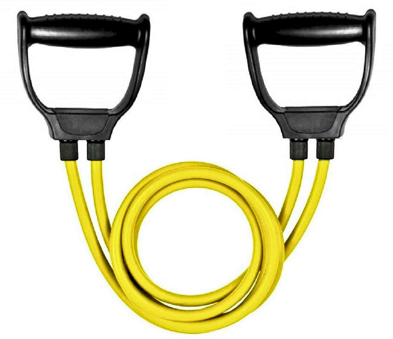 GalBelle Double Toning Tube | Adjustable Length | Resistance band for workout Resistance Tube(Yellow)