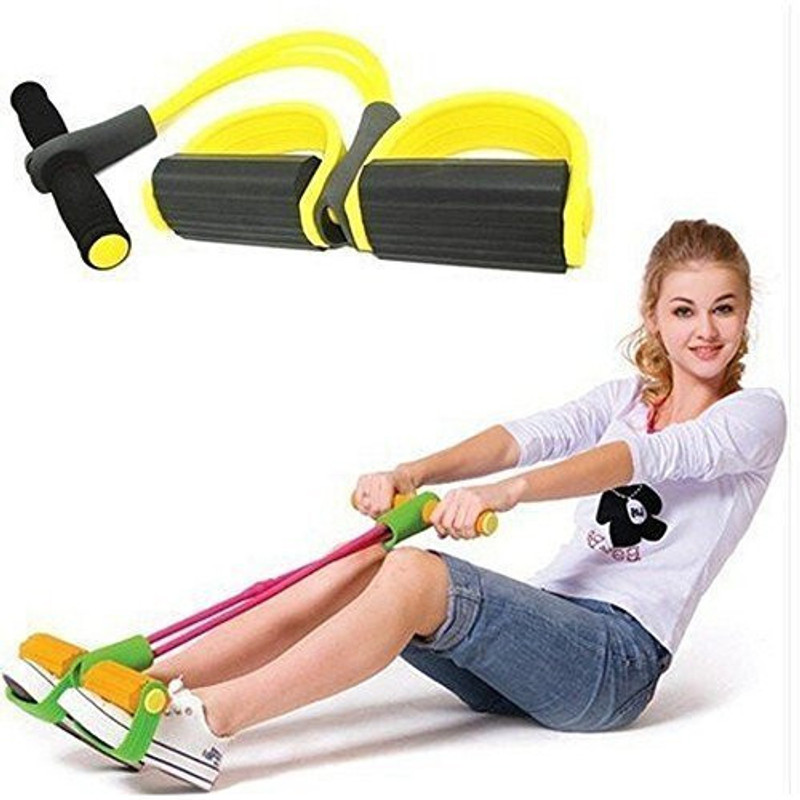 KIYAMOKSH WORLD Pull Reducer 4 Tube Resistance Band with Foot Pedal & Foam Handles Arrow Puller