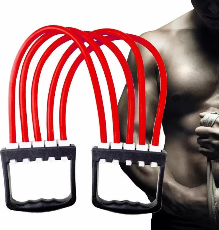 Bvibes Chest Expander Fitness Workout Latex Adjustable Rope with 5 Removable Resistance Tube(Multicolor)