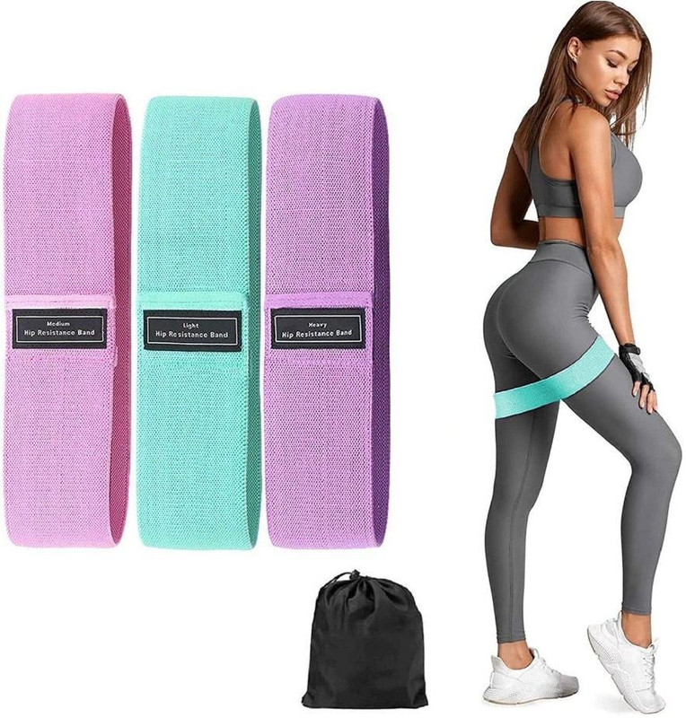 ALORNOR Fabric Fitness Loop Bands for Body Stretching, Yoga, Pilates, Muscle Training Resistance Tube(Multicolor)