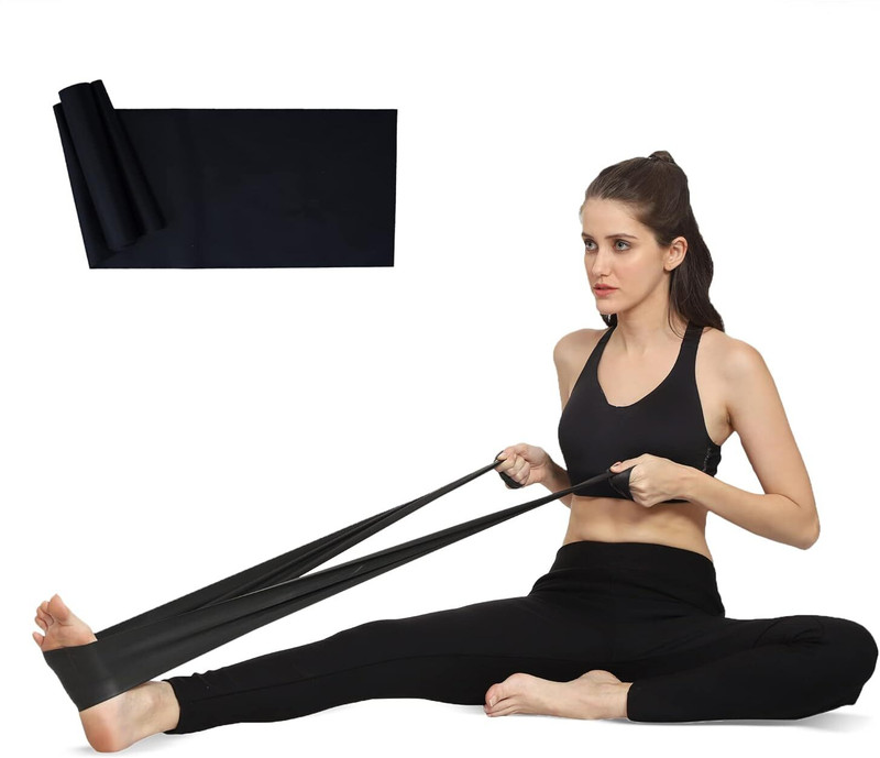 RKMY oga Band | Theraband for Physiotherapy, Stretching, Yoga & Resistance Workout Resistance Tube(Black)