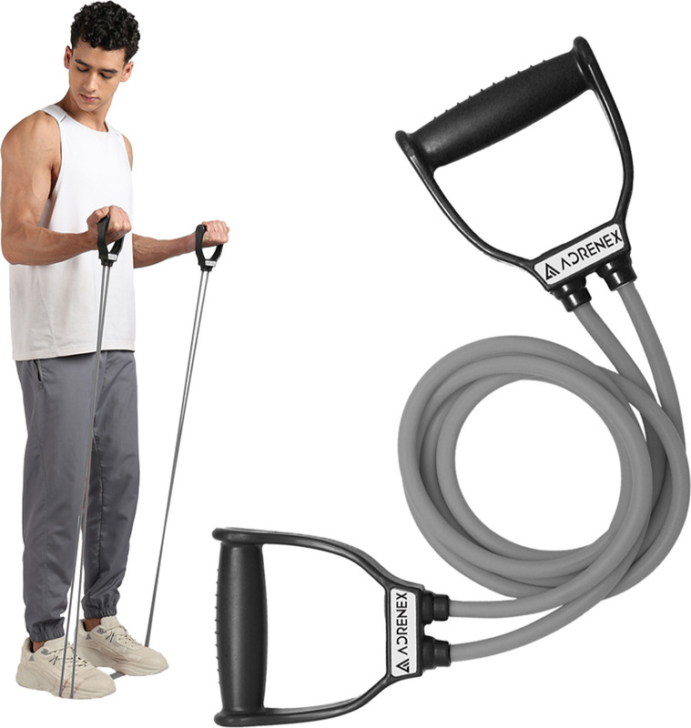 Adrenex Heavy Resistance Tube with Handles for Home Workout Gym Resistance Tube(Grey)