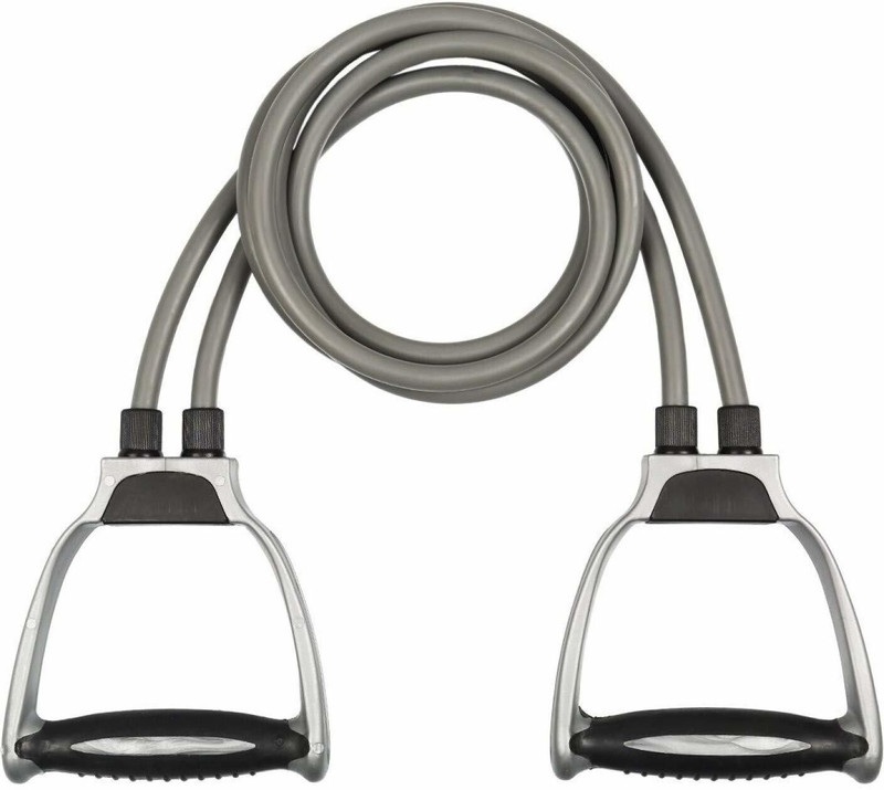 LIONFIT Dual Tube Exerciser for Men & Women Strength Training Home Gym Equipment Resistance Tube(Grey)