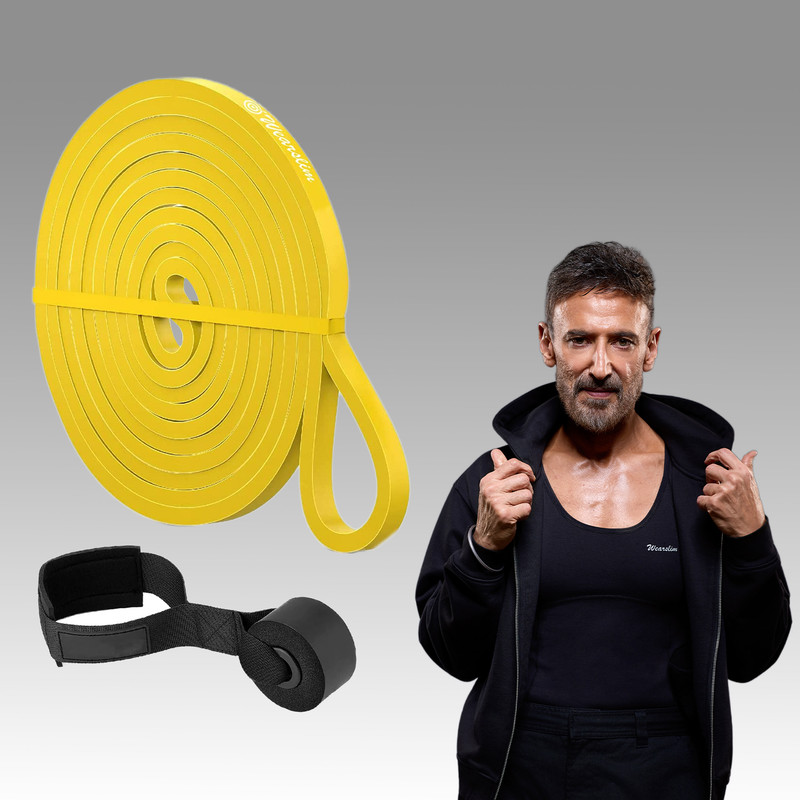 Wearslim Professional Pull Up Workout Resistance Band with Door Anchor (8-15lbs) Resistance Tube(Yellow, Black)