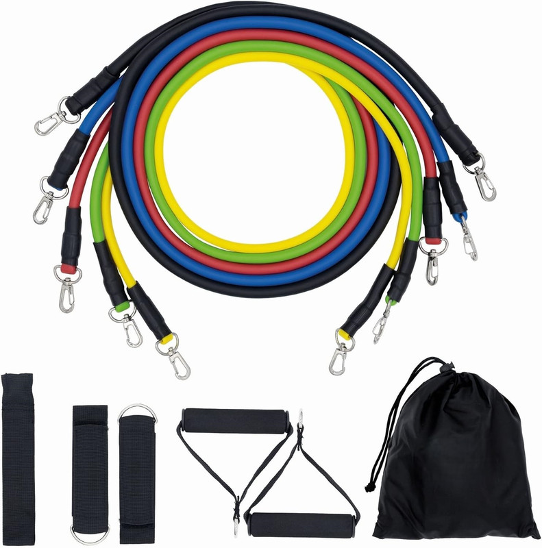 Pheonix Resistance Bands Kit for Strength and Flexibility for Home Gym Workout Resistance Tube(Multicolor)