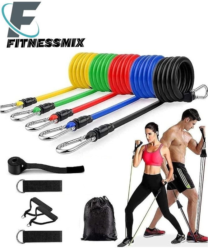 Manogyam Resistance Band Set For Men & Women. Gym Equipment For Exercise Resistance Tube(Multicolor)