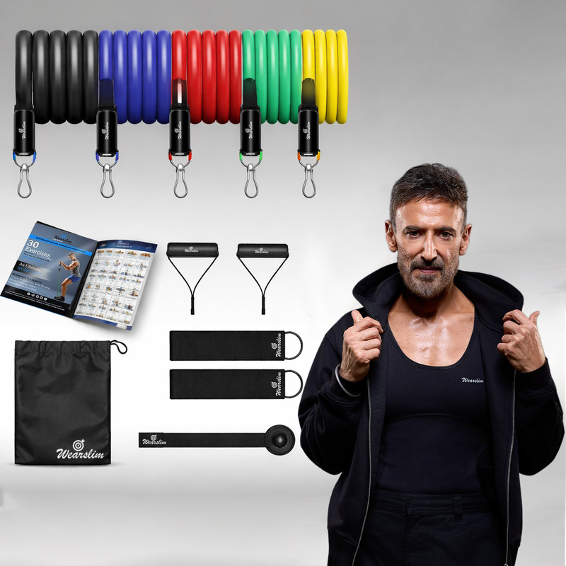 Wearslim Professional Exercise & Workout Resistance Bands with Comfort Handles Resistance Tube(Multicolor)