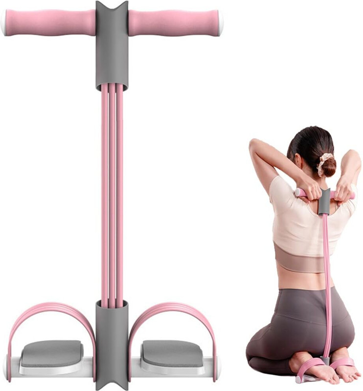 PROBEROS 2024 Multifunction Tension Rope 6 Tube Yoga Pedal Puller Resistance Band Ab Exerciser(Pink)