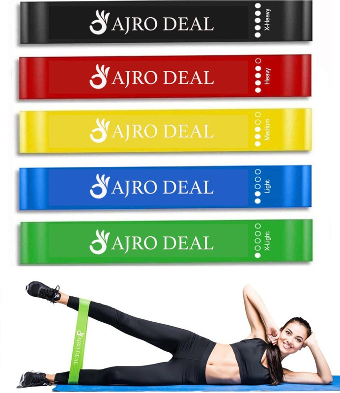D-fix Exercise Resistance Bands, Loop Band, Thera Bands for Men & Women. Resistance Band(Multicolor, Pack of 5)
