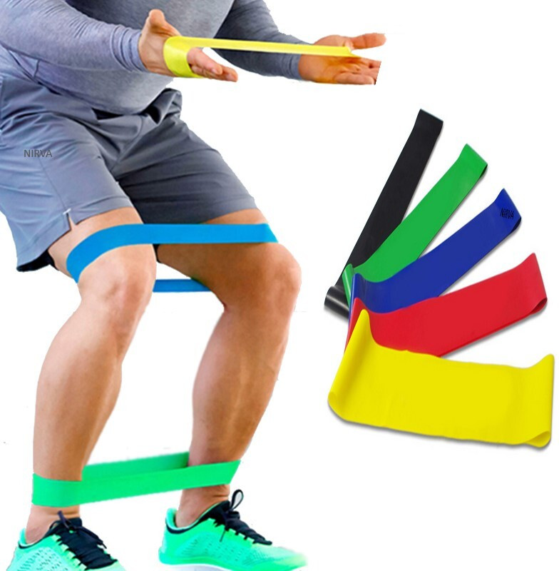 NIRVA Exercise Bands, Set of 4 Exercise Loops Workout Bands for Leg, Ankle, Stretching, Resistance Tube(Multicolor)