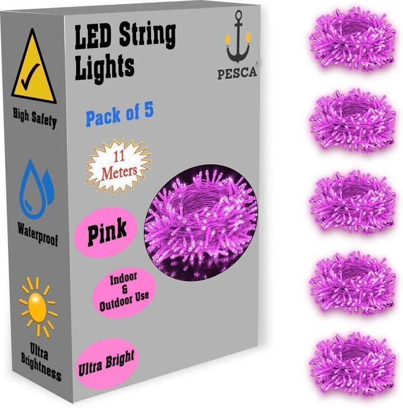 PESCA 40 LEDs 11 m Multicolor Steady String Rice Pink