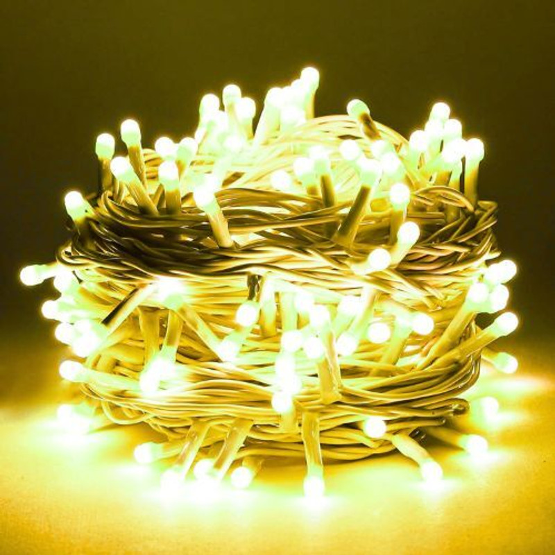 KAVORA 160 LEDs 9.5 m Yellow Steady, Flickering String Rice Lights(Pack of 1)
