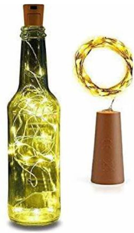 Copper String LED light 5 MTR 50 LED USB Operated Decorative Lights 50 LEDs 5.3 m Yellow Steady Water Drop Rice Lights(Pack of 1)