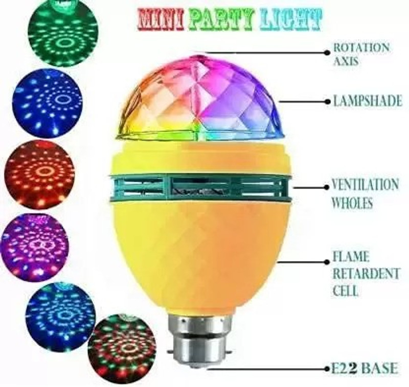 Treadmill Rotating Bulb Magic Disco Light Lamp for Party Home Diwali Decoration use Single Disco Ball(Ball Diameter: 10 cm)