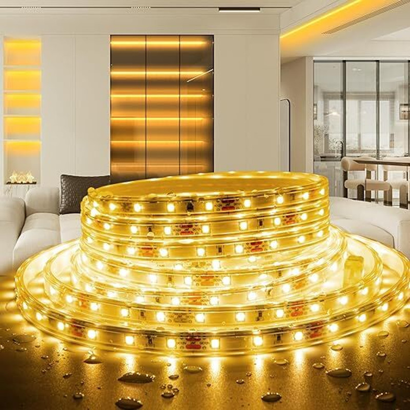 spark world 1200 LEDs 15 m Yellow Steady Strip Rice Lights(Pack of 1)