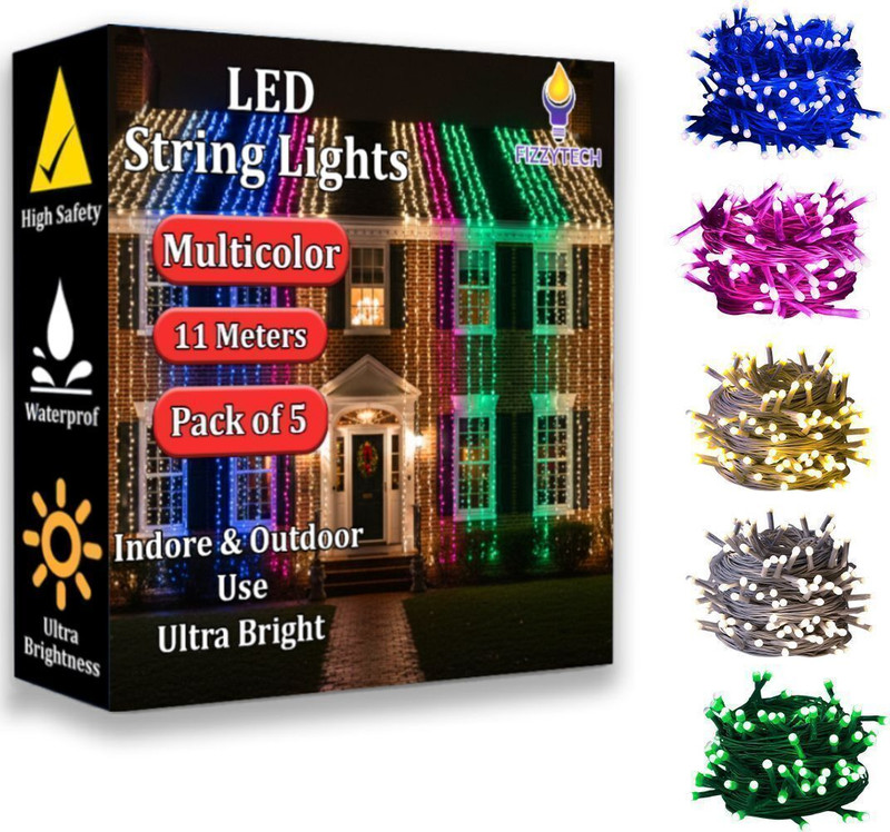 MPROW 1200 LEDs 10 m Multicolor Steady String Rice Lights(Pack of 1)