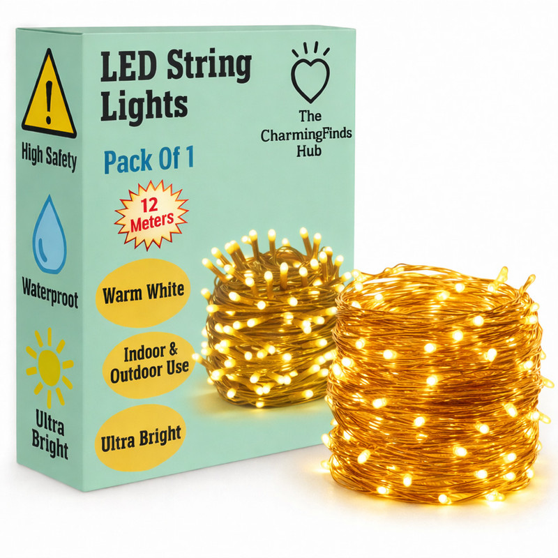 The CharmingFinds Hub 40 LEDs 12 m White Steady String Rice Lights(Pack of 1)