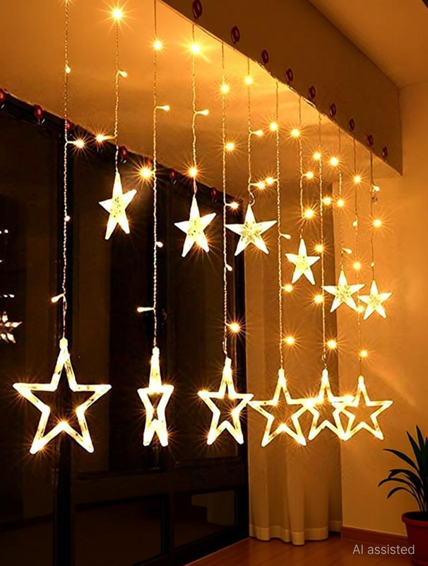 OCEAN FASHION AND STYLE 138 LEDs 2.72 m Yellow, Multicolor Color Changing, Flickering Star Rice Lights(Pack of 1)