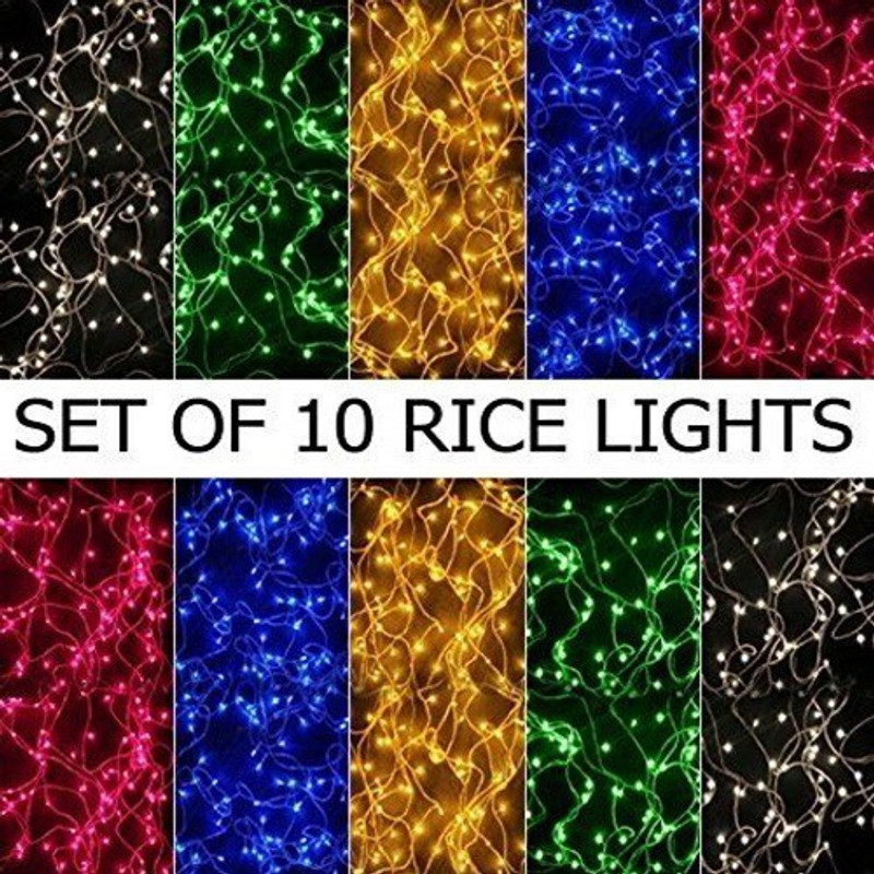 MPROW 1200 LEDs 10 m Multicolor Steady String Rice Lights(Pack of 1)