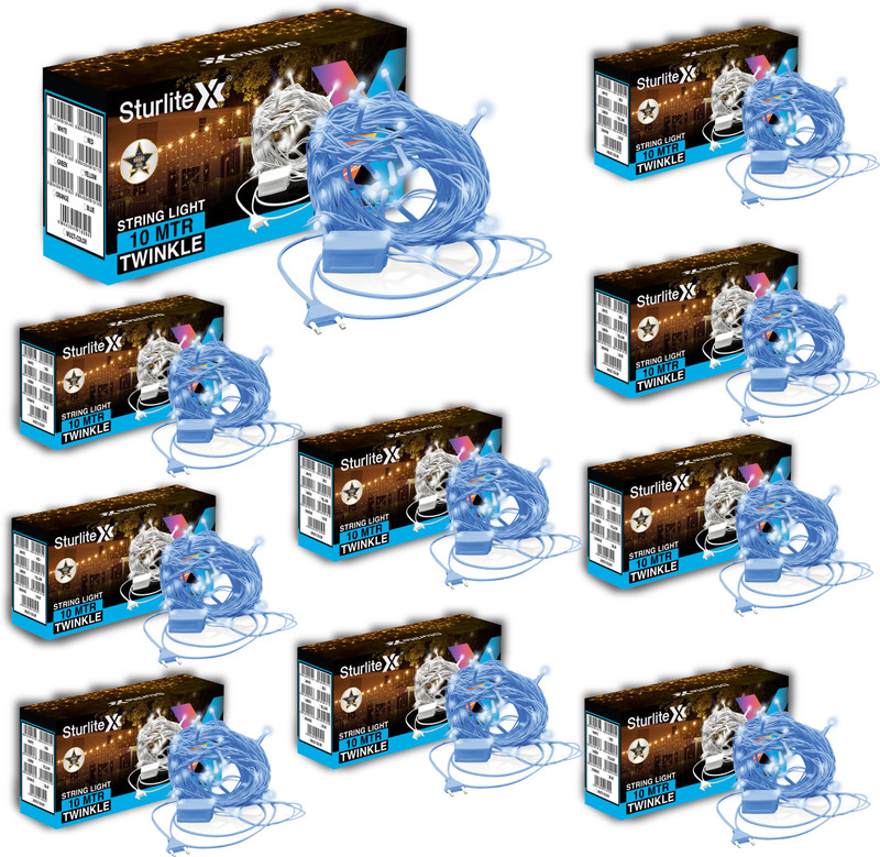 Sturlite 46 LEDs 10 m Blue Flickering, Steady Bulb Rice Lights(Pack of 10)