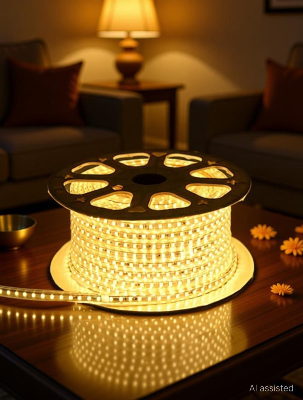 Peafowl Wholesale 1200 LEDs 5 m Yellow Steady Strip Rice Lights(Pack of 1)