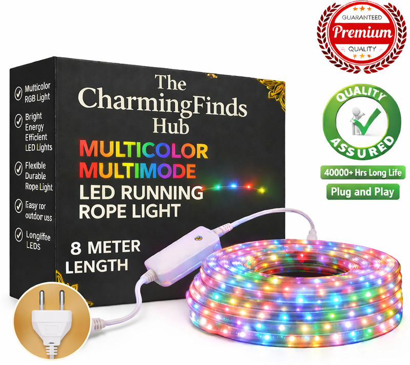 The CharmingFinds Hub 480 LEDs 3 m Gold Flickering, Color Changing, Steady Strip Rice Lights(Pack of 1)