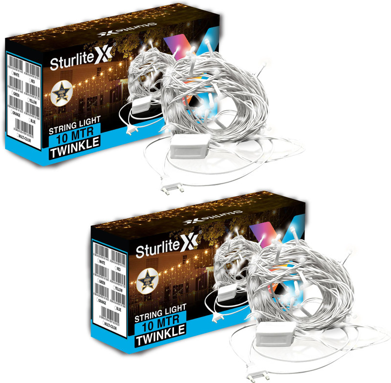 Sturlite 46 LEDs 10 m White Flickering, Steady Bulb Rice Lights(Pack of 2)