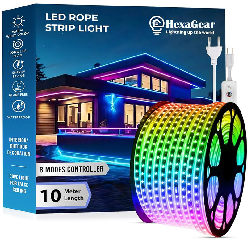 HexaGear 1300 LEDs 10 m Multicolor Flickering Strip Rice Lights(Pack of 1)