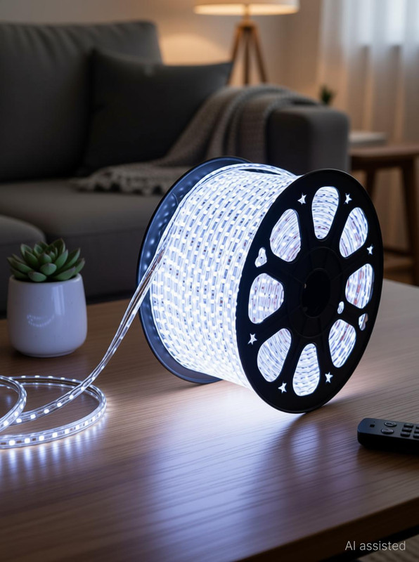 33 Foot 10M Rope Light Waterproof High Brightness For Indoor/Outdoor Use 1200 LEDs 10 m White Steady Strip Rice Lights(Pack of 1)