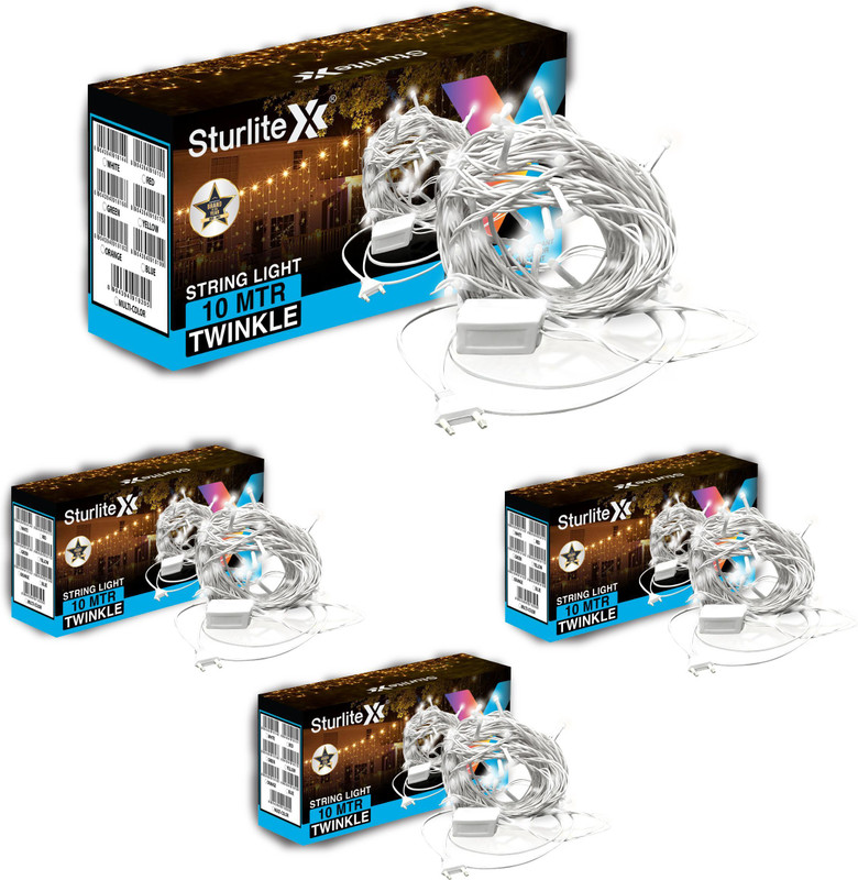 Sturlite 46 LEDs 10 m White Flickering, Steady Bulb Rice Lights(Pack of 4)