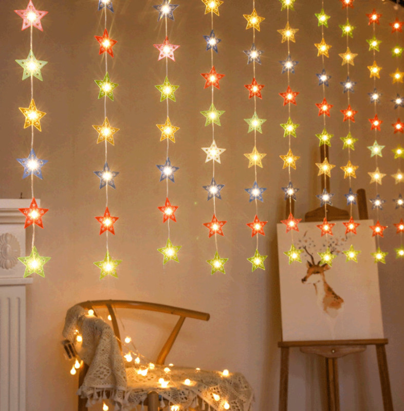 Home Delight 16 LEDs 3.18 m Multicolor Flickering Star Rice Lights(Pack of 1)
