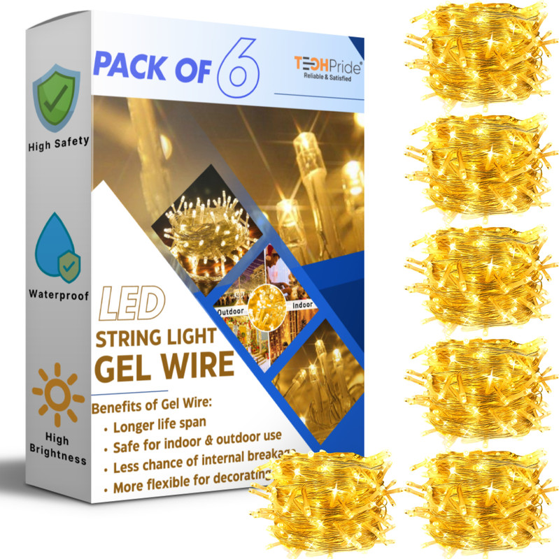Crompton 100 LEDs 10 m Yellow Steady String Rice Lights(Pack of 1)