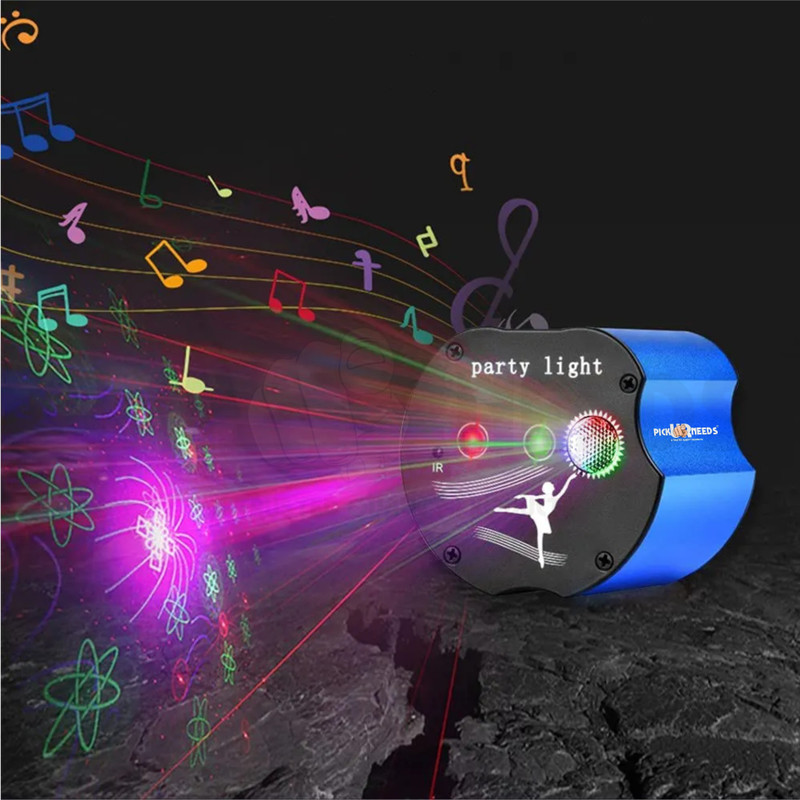 Pick Ur Needs LED Disco 12 Modes Combinations, Strobe Stage Sound Activated Laser Lights(1000 nm, Multicolor)