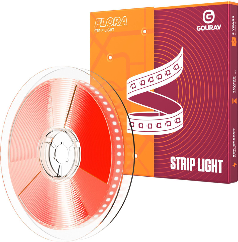 GOURAV 600 LEDs 5 m Red Steady Strip Rice Lights(Pack of 1)