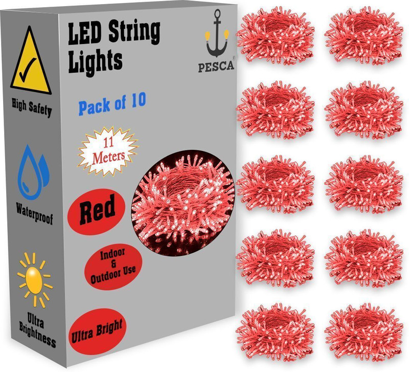 PESCA 40 LEDs 11 m Multicolor Steady String Rice Red