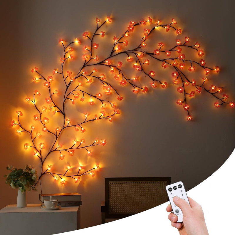 PARTY BREEZE 180 LEDs 4 m Yellow Flickering, Steady Leaf Rice Lights(Pack of 1)