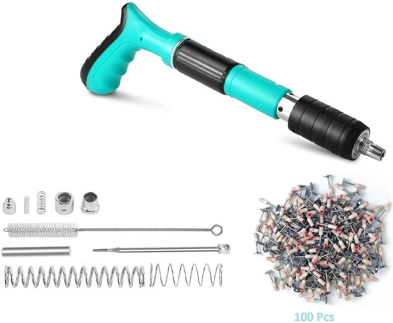 KIZJORYA Rivet Gun Wall Tool for Concrete Wall, Household Woodworking 50 nail gun Drill Heavy Duty Fast Hitting Rivet Gun