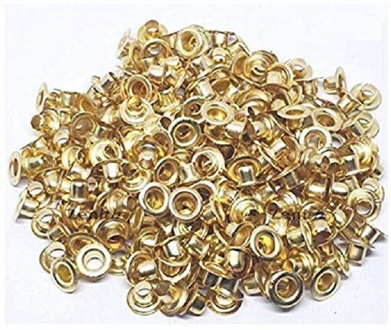 Zenith Copper Metal Eyelet for Hole Rivets (Golden, 250 Piece) Sets Round Eyelet. Rivet(Copper)