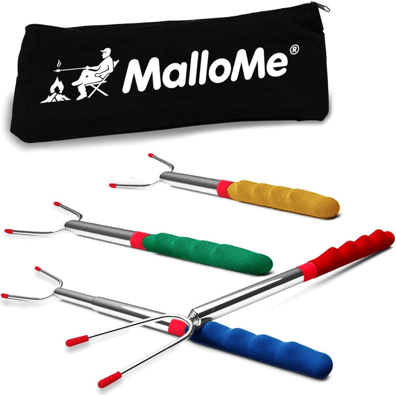 Qebham Marshmallow Roasting Sticks for Campfire | Telescopic Roasts, Smoking BBQ Injector(Pack of 2)