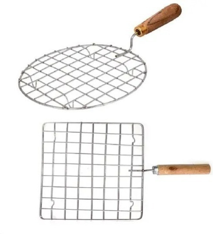 AFFODYL AFFODYL Stainless Steel Roaster Tandoor Paneer Roti Roaster Net Jali (Pack of 2) 1 kg Roaster(Silver)