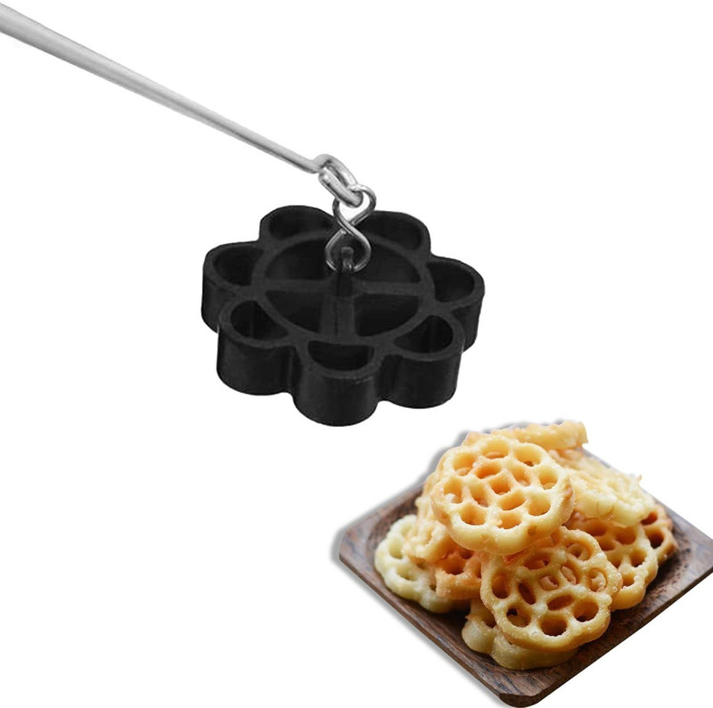 PuthaK Stainless Steel Non Stick Rose Murukku Cookie Maker, Achu murukku Maker NonStick 0.2 kg Roaster(Silver, Black)