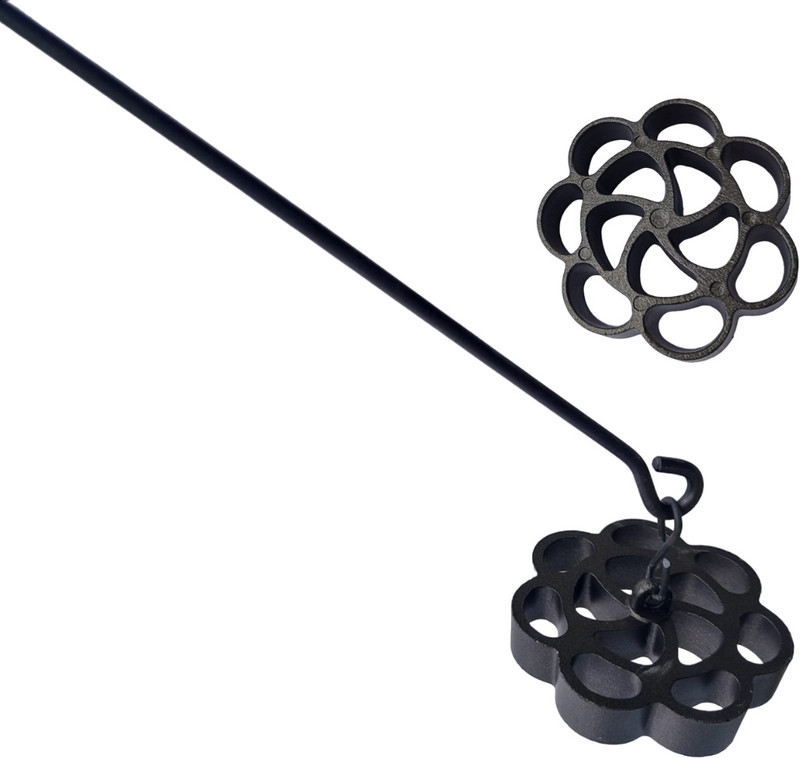 sopkraft Sopkraft Rose Maker Non-Stick Food Grade Achappam Murukku Maker Mould 0.05 kg Roaster(Black)